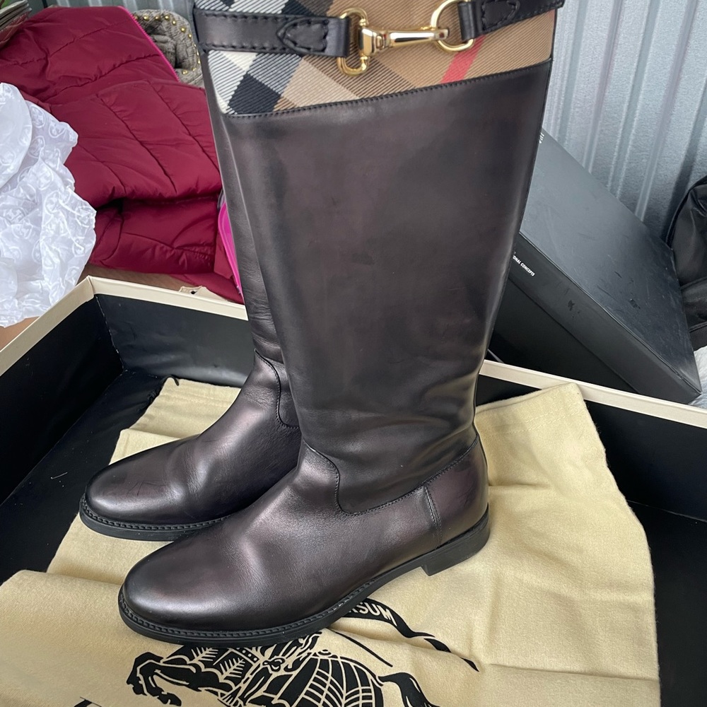 Knee high Burberry boots